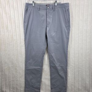Untuckit Chancellor Straight Pants Men's Size 34x30 Gray Polyester